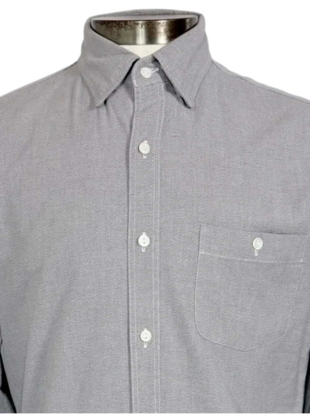 J.Crew Mens M Gray Oxford Shirt Classic Button Down Cotton Long Sleeve Pocket